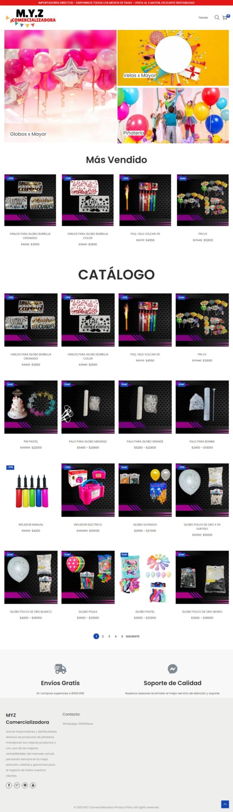 Tienda Virtual MYZ Comercializadora