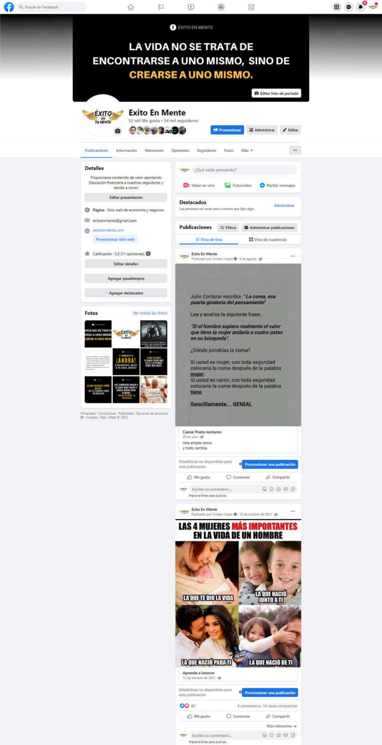 Fan Page Exito en Mente