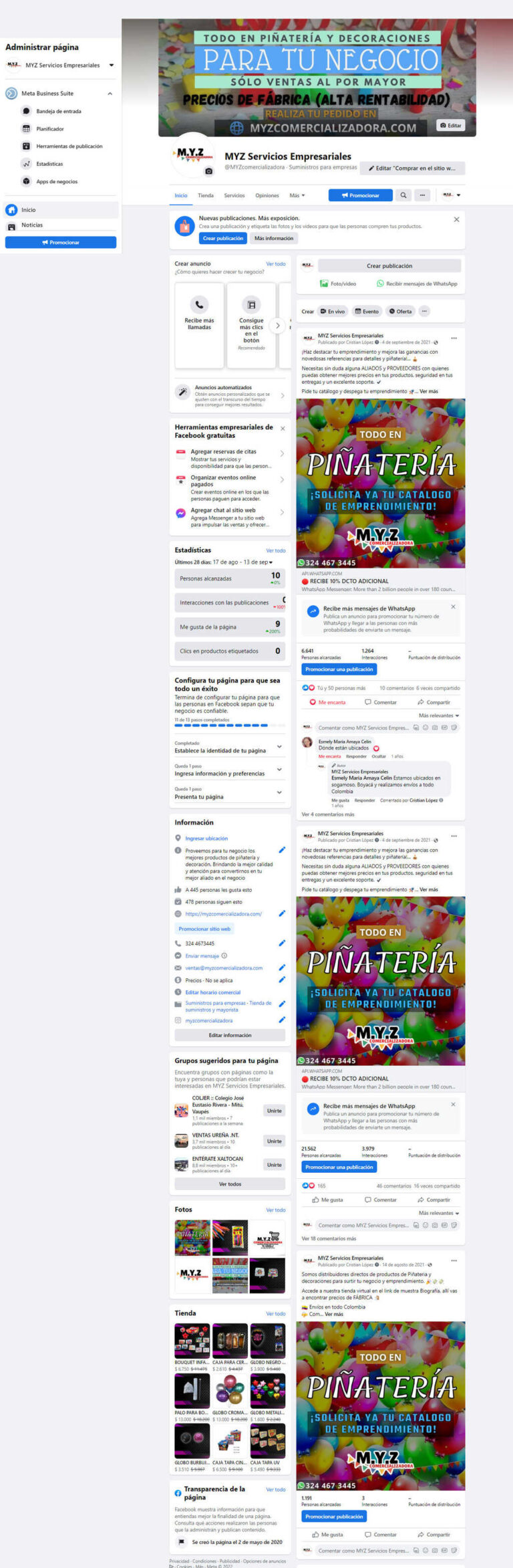 Fan Page MYZ Comercializadora